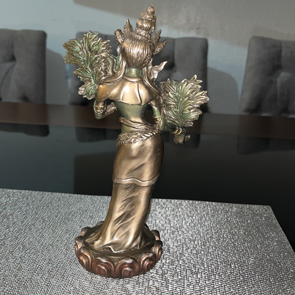 Tibetan Goddess Green Tara Figurine Collectible Al-4949STAT. - Picture 5 of 5